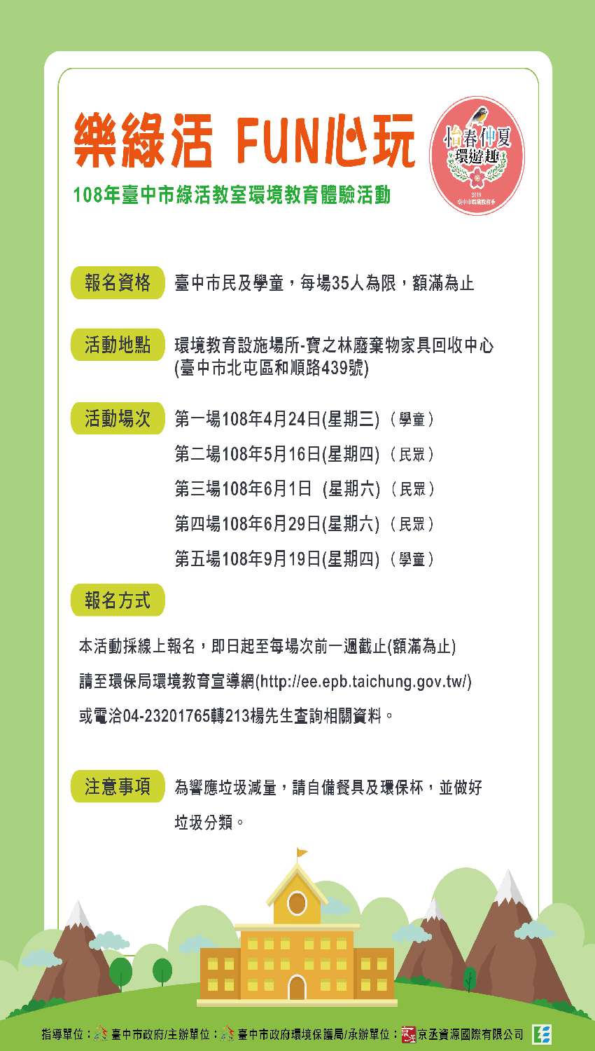 樂綠活fun心玩 第四場 Beclass 線上報名系統online Registration Form For 移動裝置 活動日期 19 06 29