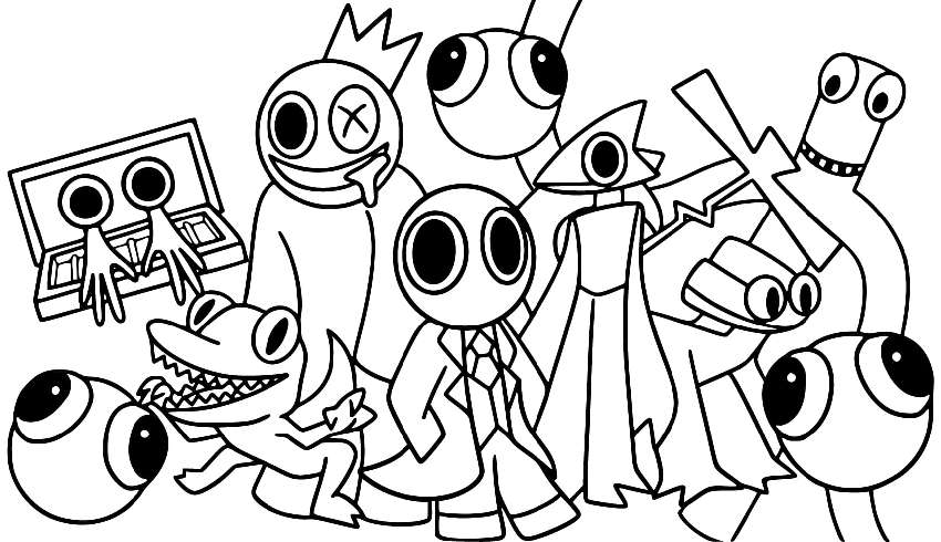 Dive into Creativity with Rainbow Friends Coloring Pages: Color Your