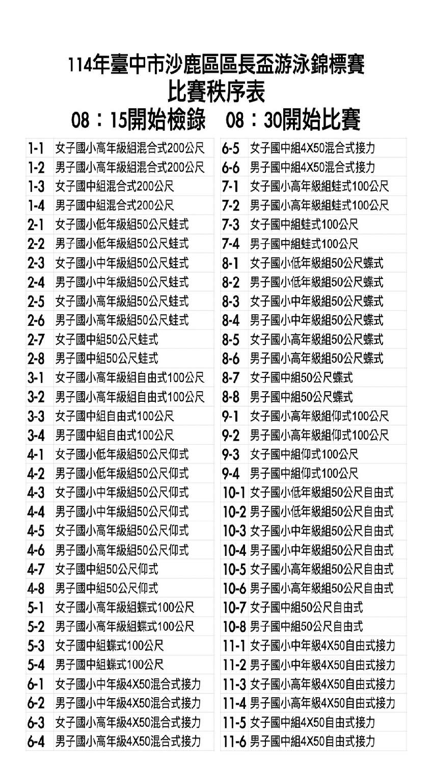 114年臺中市沙鹿區