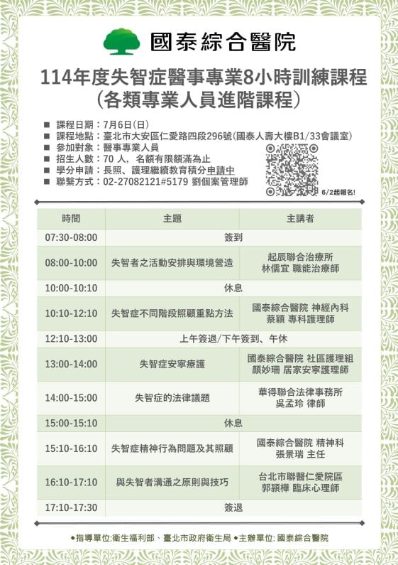 114年度失智症醫事