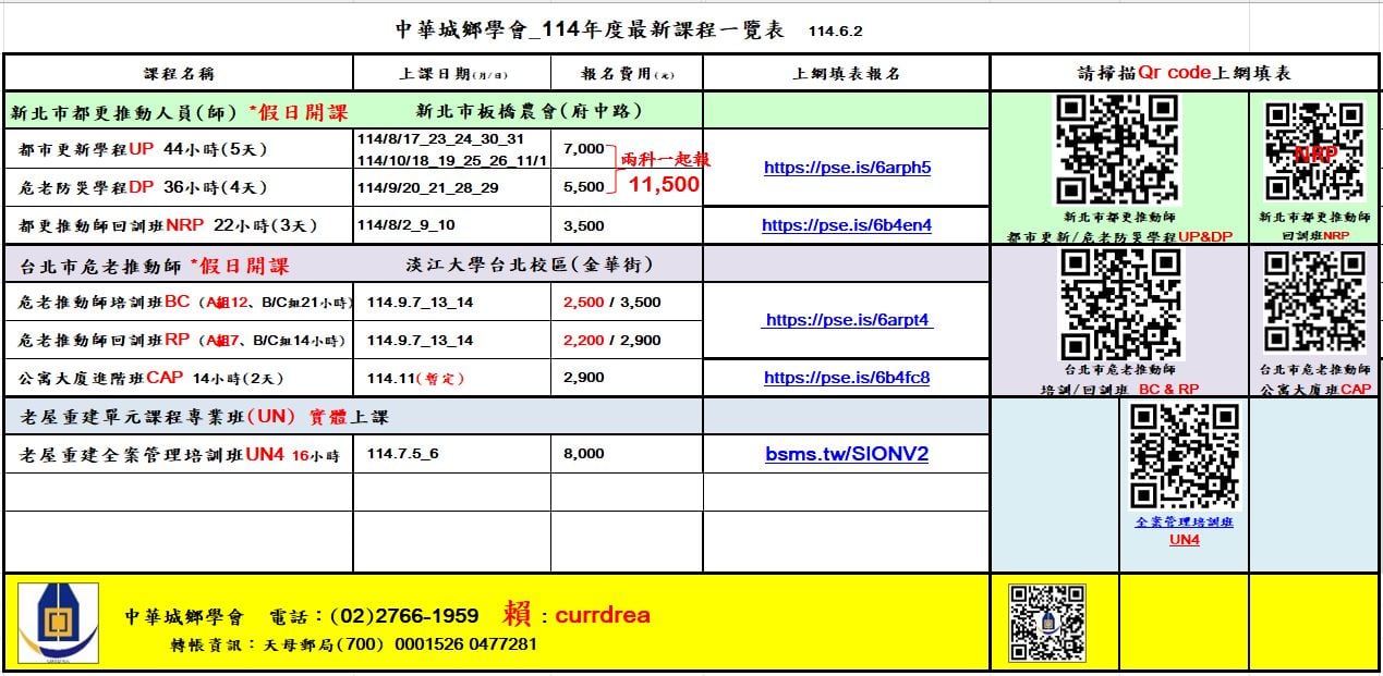 台北市危老推動師培訓