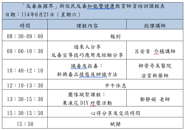 114年「反毒無國界
