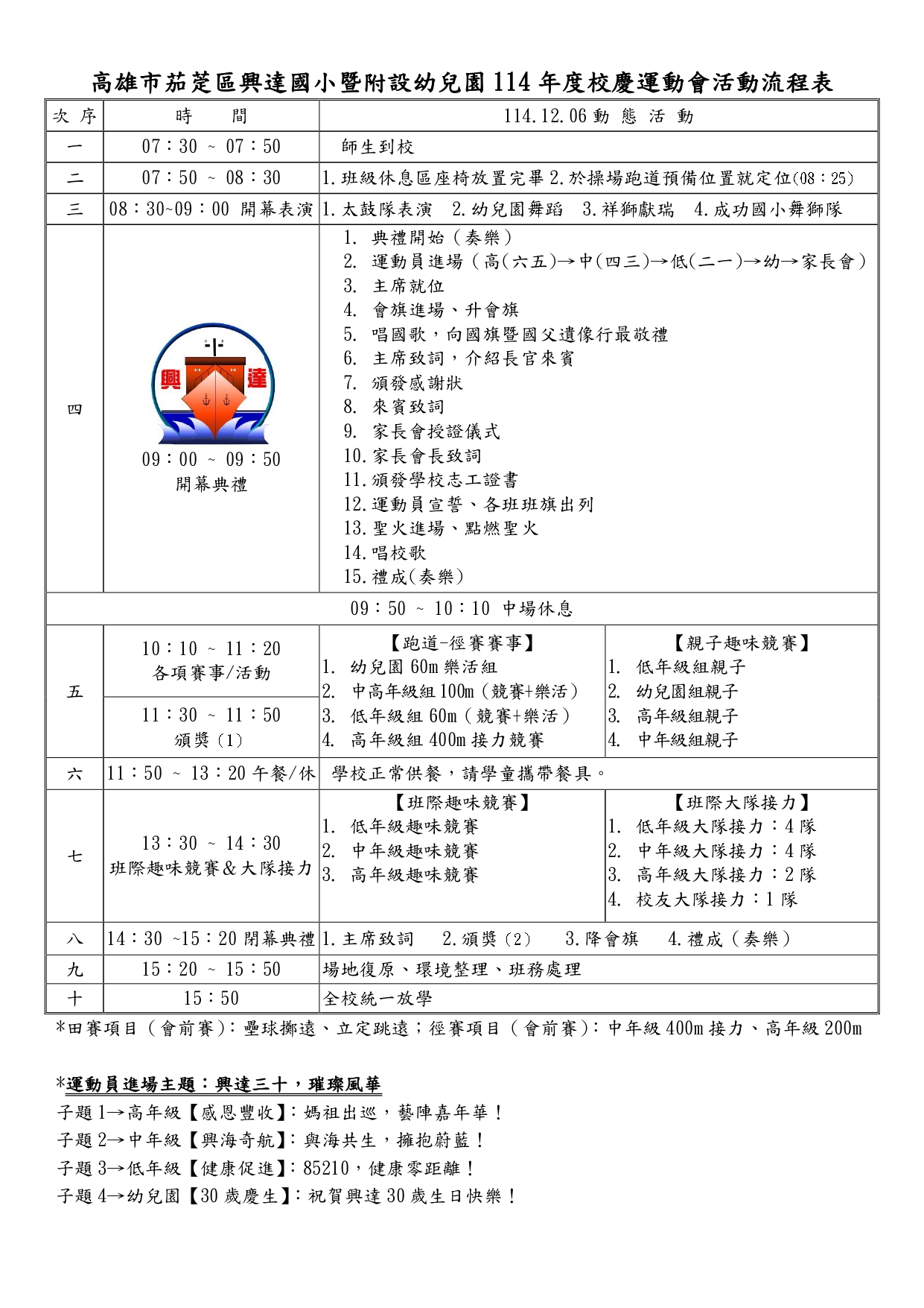興達國小校慶運動會志