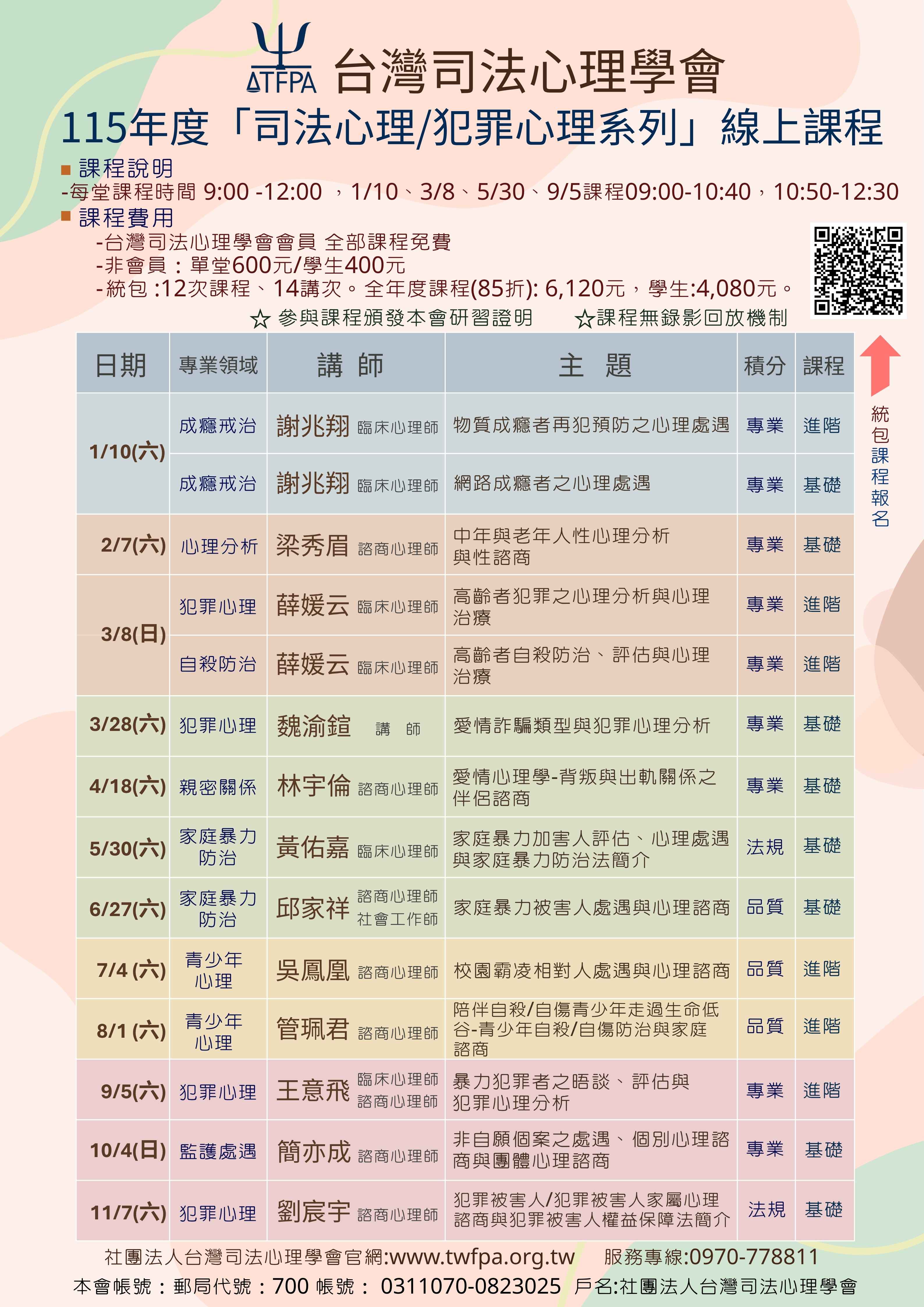 115年度「司法心理