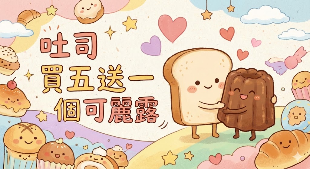 吐司買五送一個可麗露