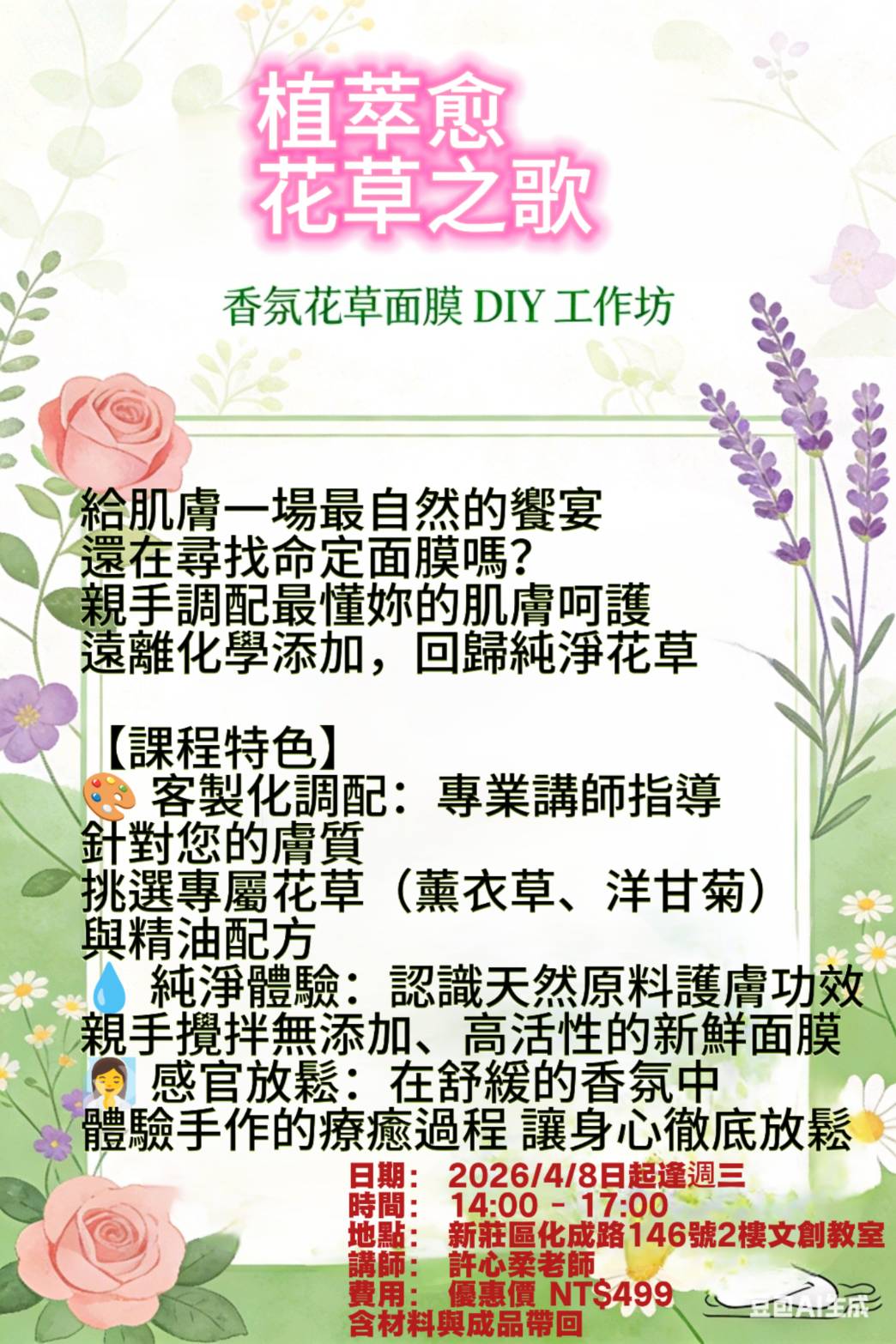 香氛花草面膜 DIY