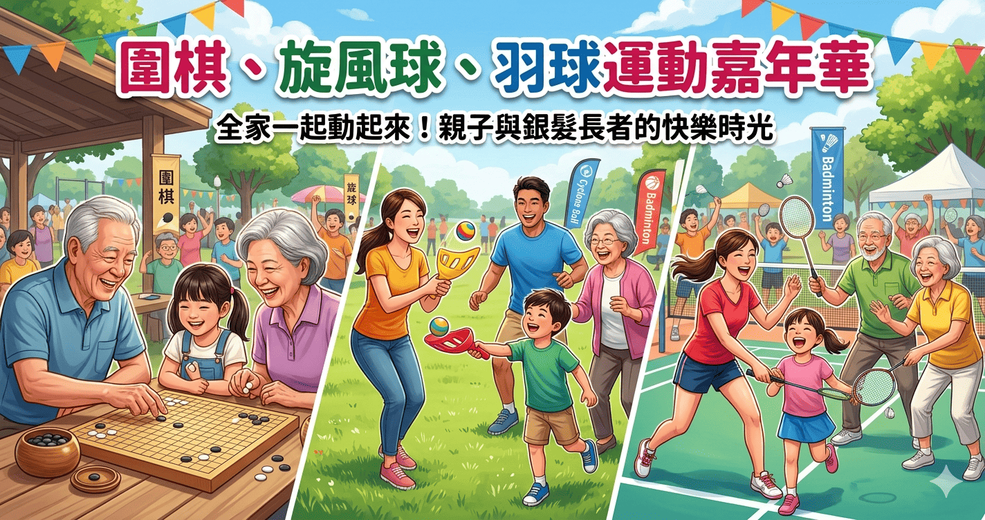 圍棋、旋風球、羽球運動嘉年華