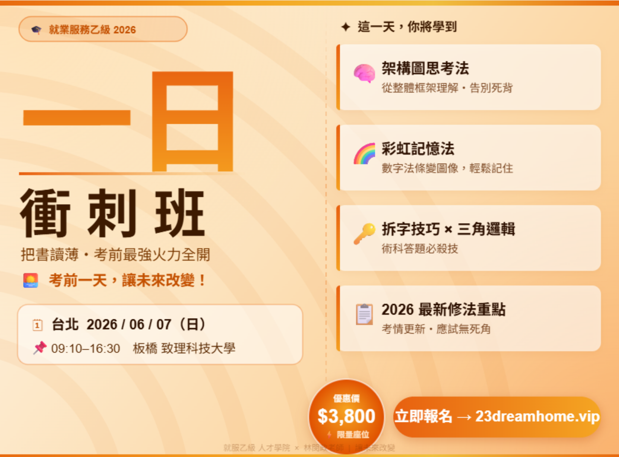 2026第二梯 台北場-6月7日(日)實體總複習班