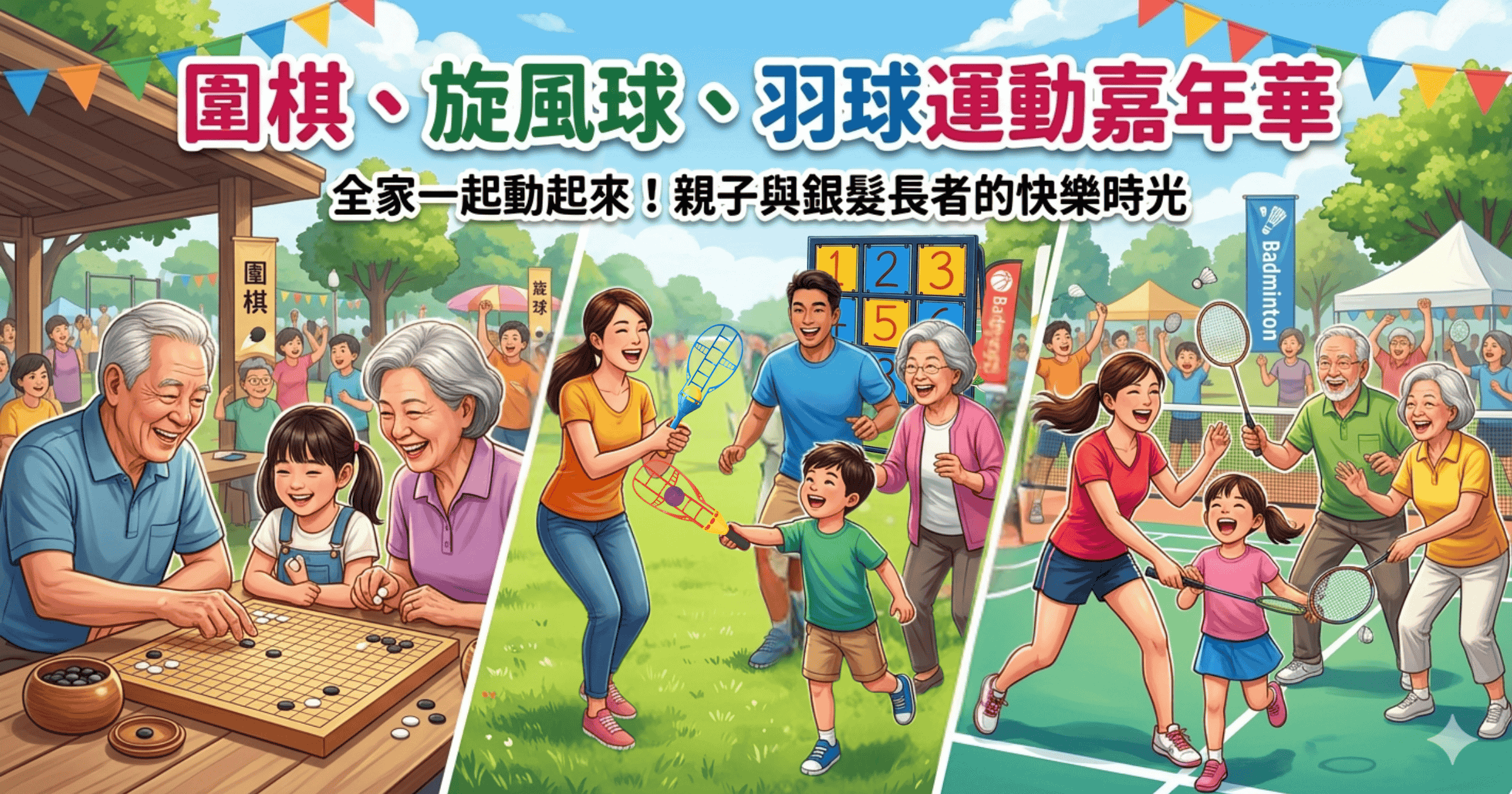 圍棋、旋風球、羽球運
