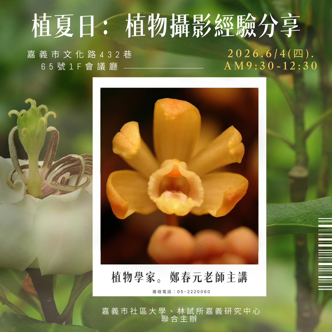 【115-1社區大學優良特色課程-植物行旅】植夏日：植物攝影經驗分享