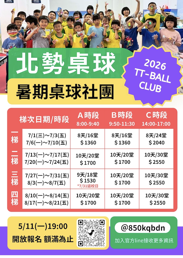 115年暑假北勢國小運動社團報名表
