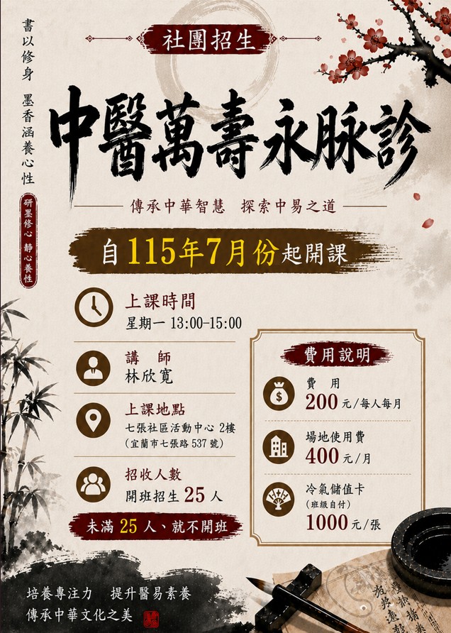 七張社團中醫萬壽永脈診林欣寬