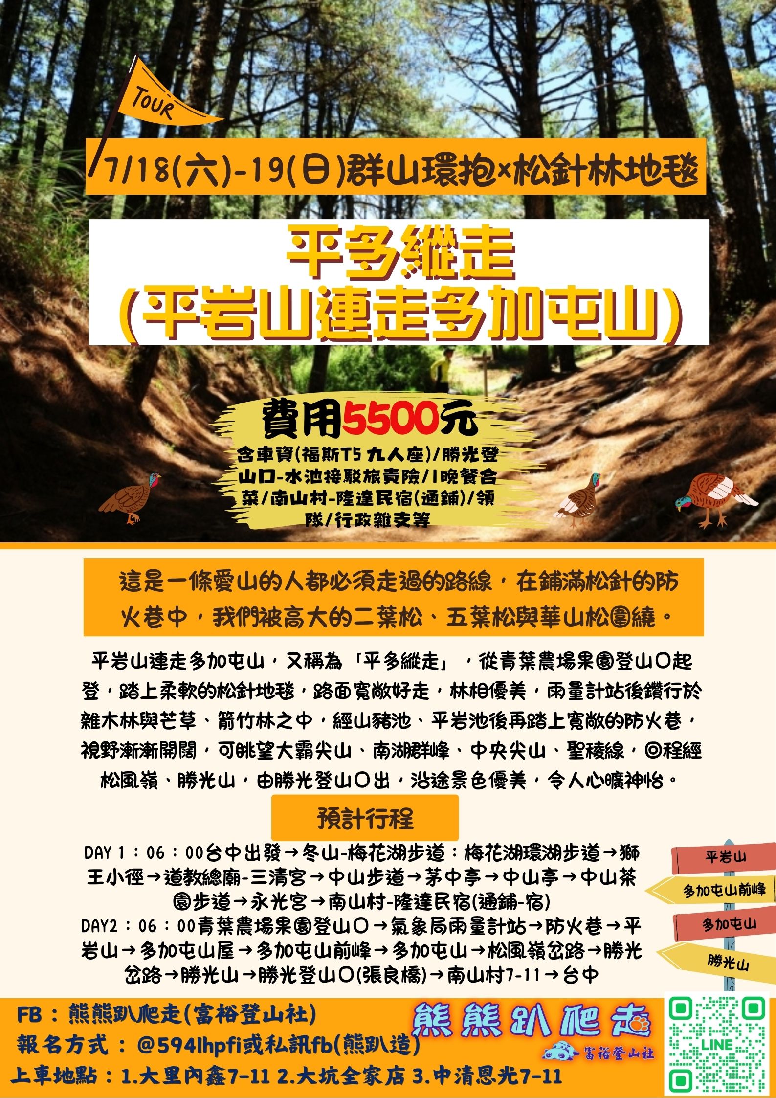 🌈熊熊趴爬走~7/18(六)-7/19(日)百岳觀景台~平多縱走(平岩山連走多加屯山)(登山健行休閒)🌈
