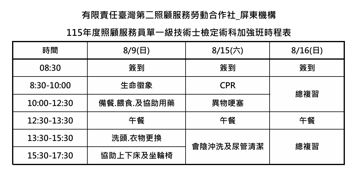 115年度8月照顧服