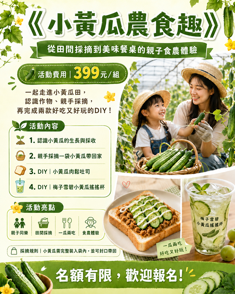 《真心加場》荳荳多肉手作農場-食農教育體驗《小黃瓜農食趣》