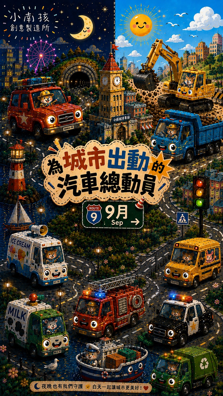 為城市出動的汽車總動