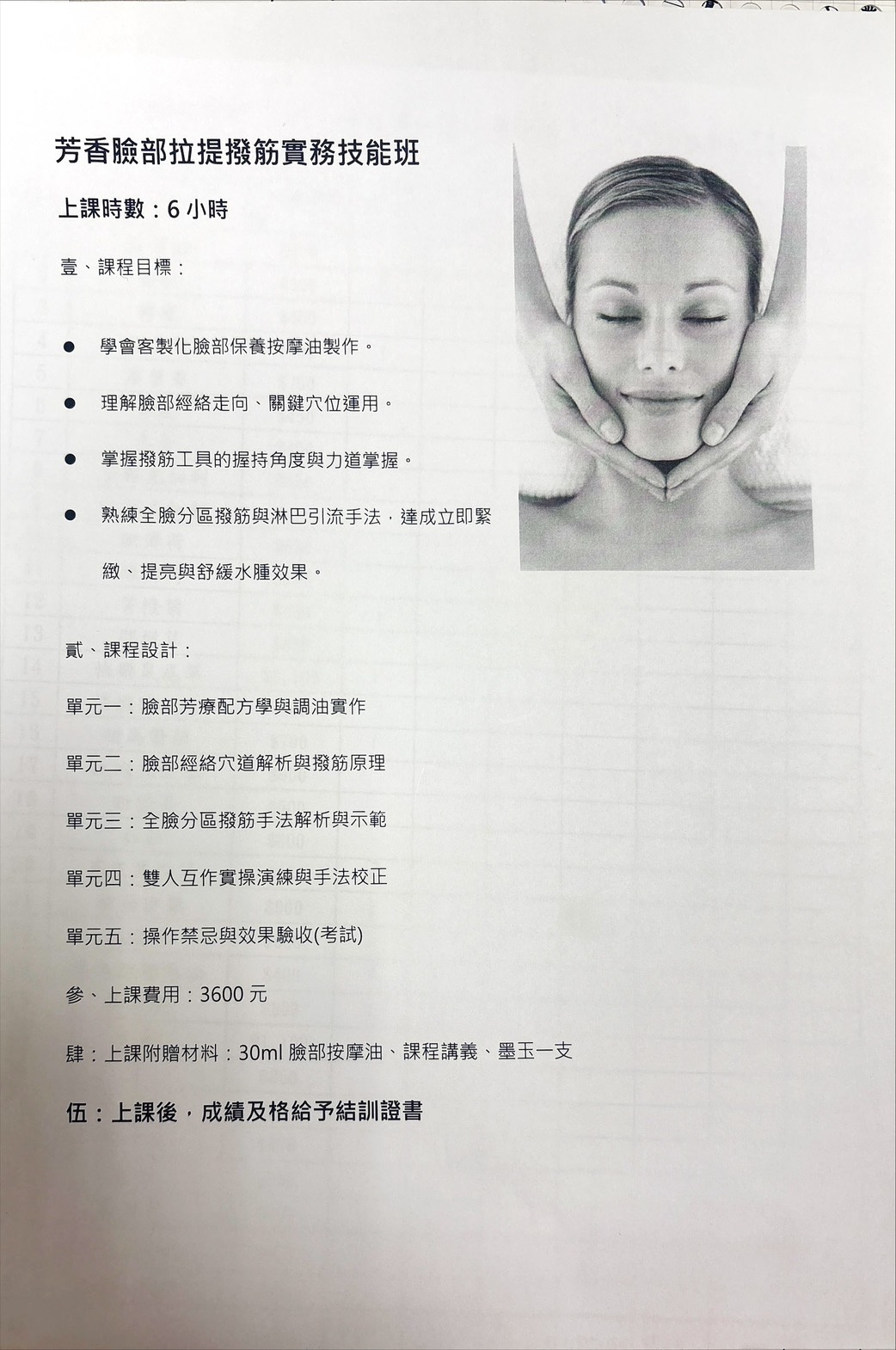 芳香臉部拉提撥筋實務